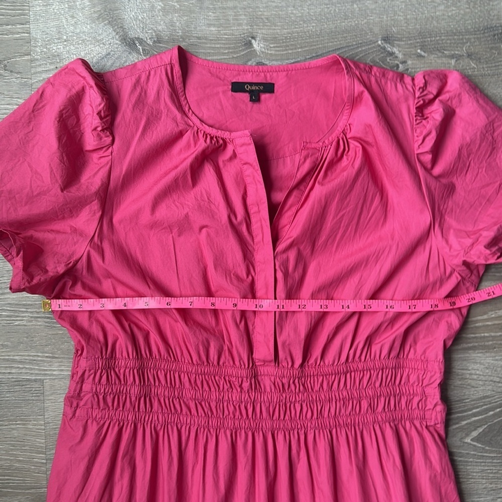 Quince Hot Pink Short-Sleeve Tiered Maxi Dress - Picture 11 of 13